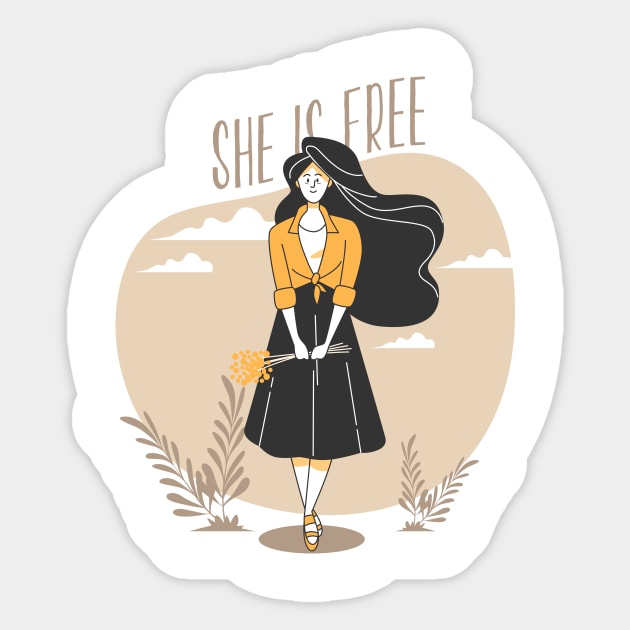 'She Is Free' Human Trafficking Shirt Sticker by ourwackyhome